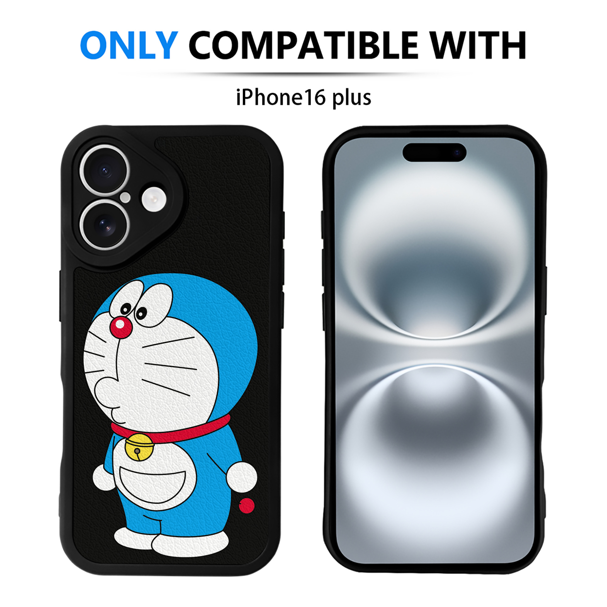 （画像用） ドラえもん Doraemon 【iPhone 16シリーズ対応】シリコンスマホケース（レザー調） 材質：シリコン